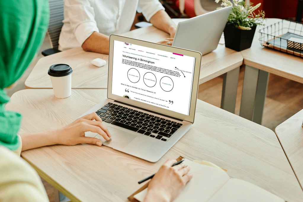 Balsamiq wireframe for a Relay For Life UK event page
